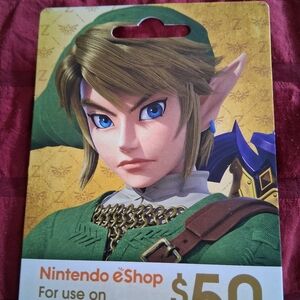 Legend Of Zelda $50. Gift Card